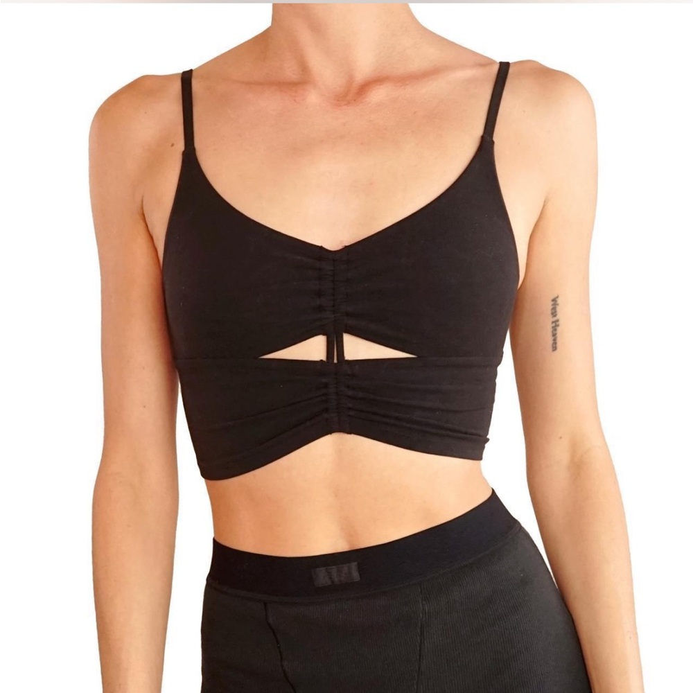 Athleta Black Cinch Longline Bra Size XL